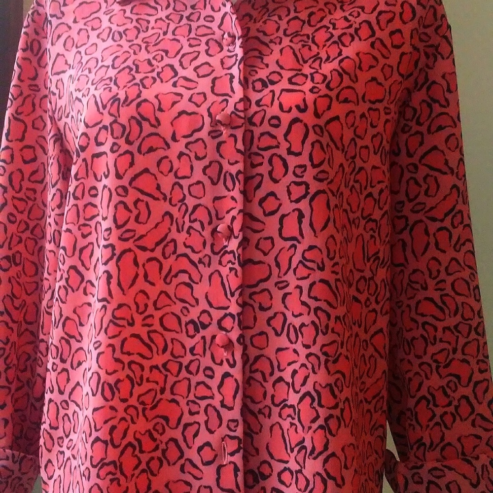 Milano long-sleeve animal print blouse - Small